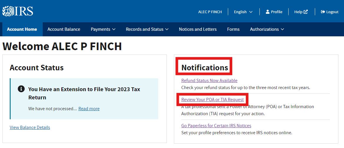 IRS Notifications POA