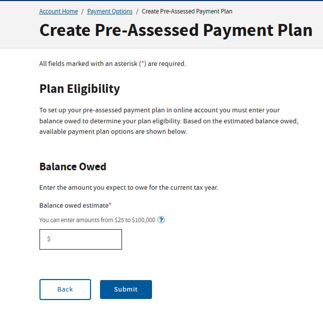 IRS Payment Plan Eligibility