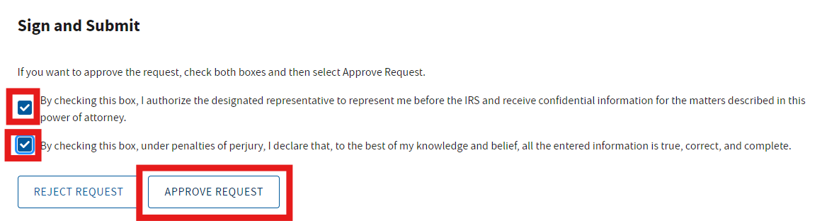 IRS Sign Submit