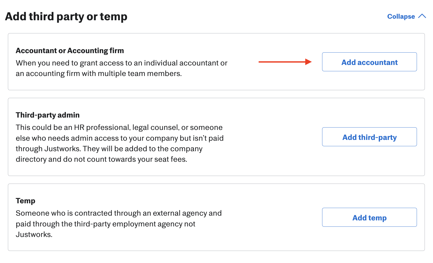 Justworks Add Accountant