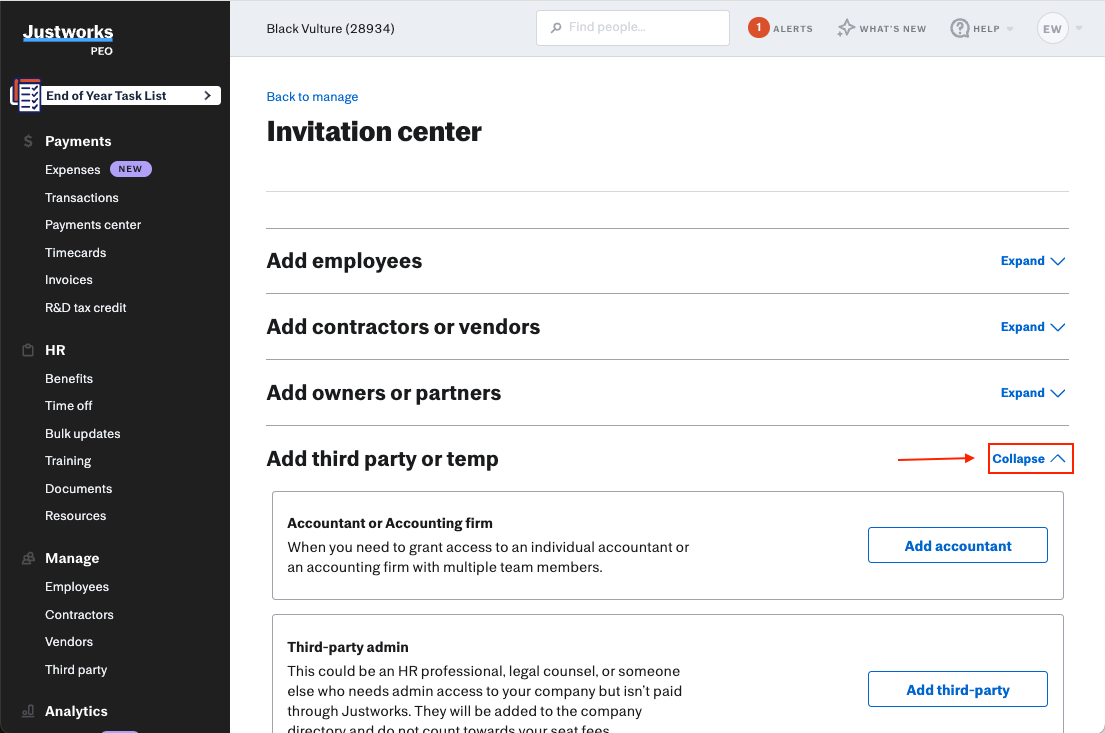 Justworks Invitation Center