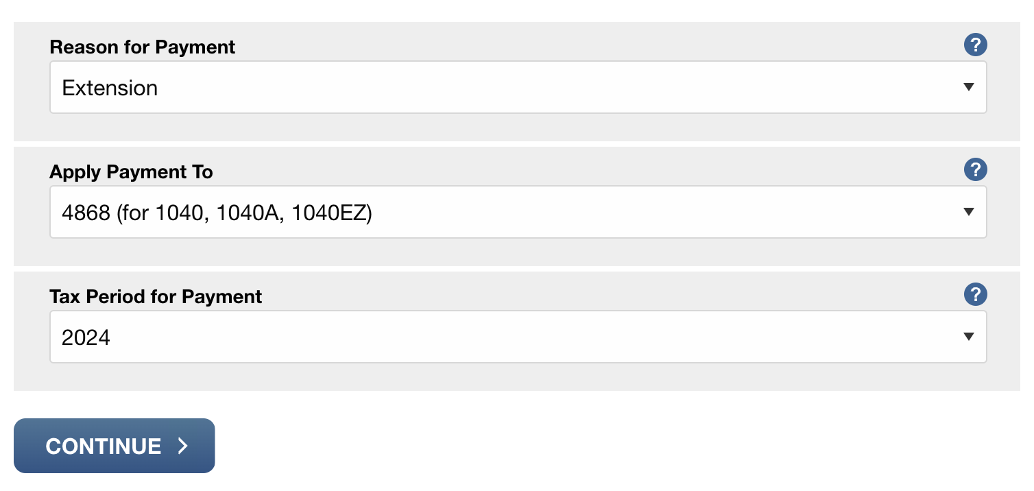 Extension Payment IRS Tax Year 2024