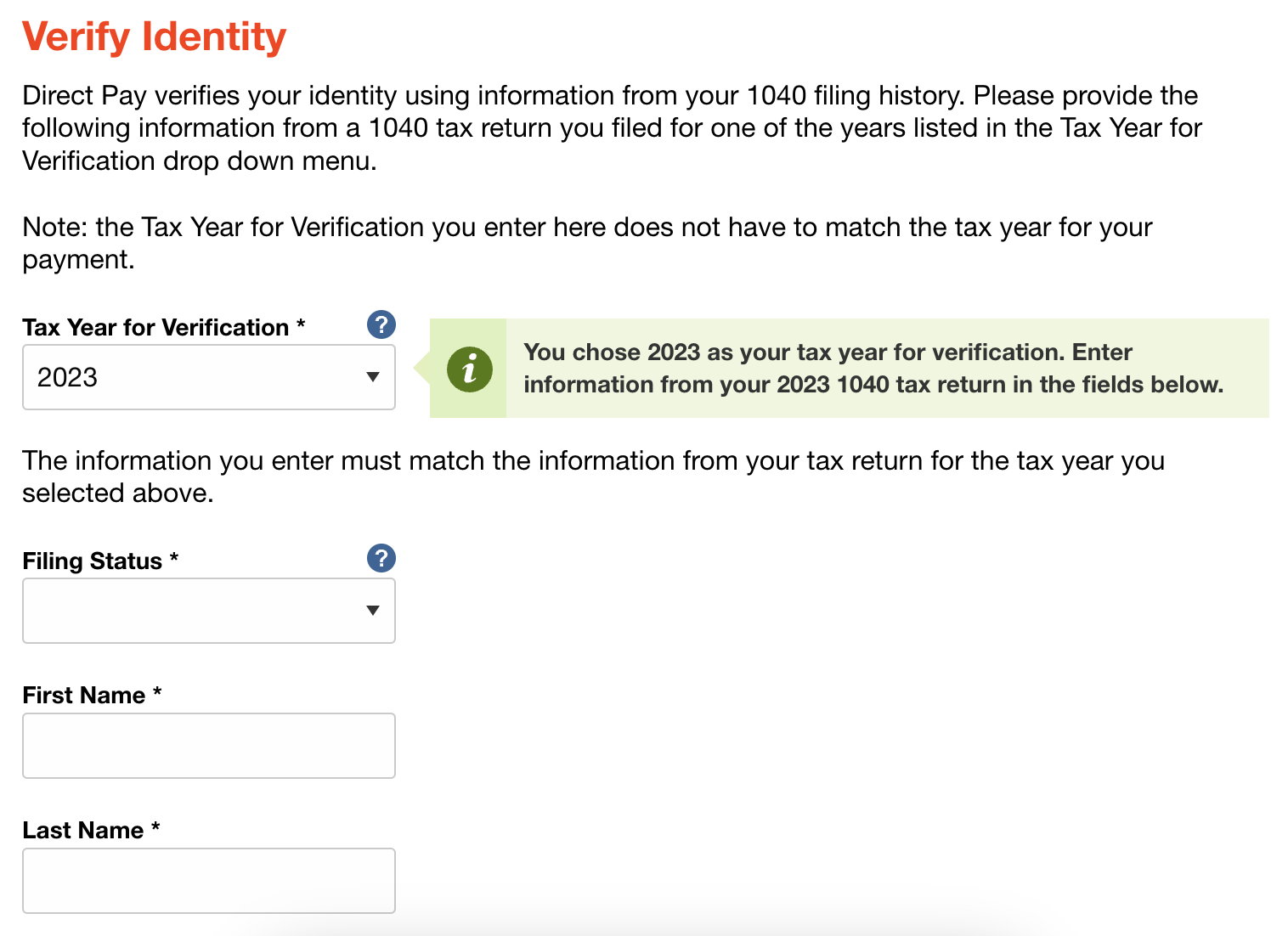 Verify Identity Tax Year 2023