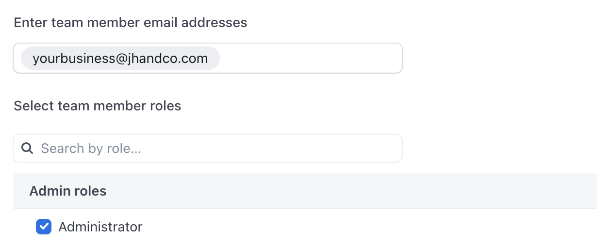 Stripe New Team Member Email and Admin Role