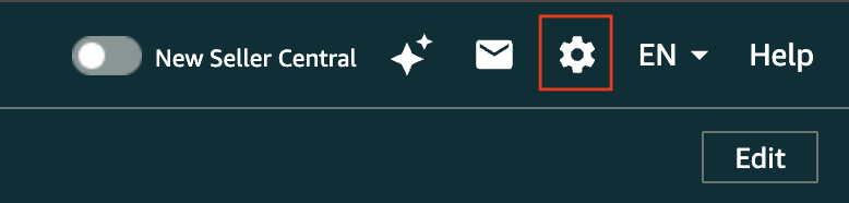 Amazon Seller Central Settings Wheel