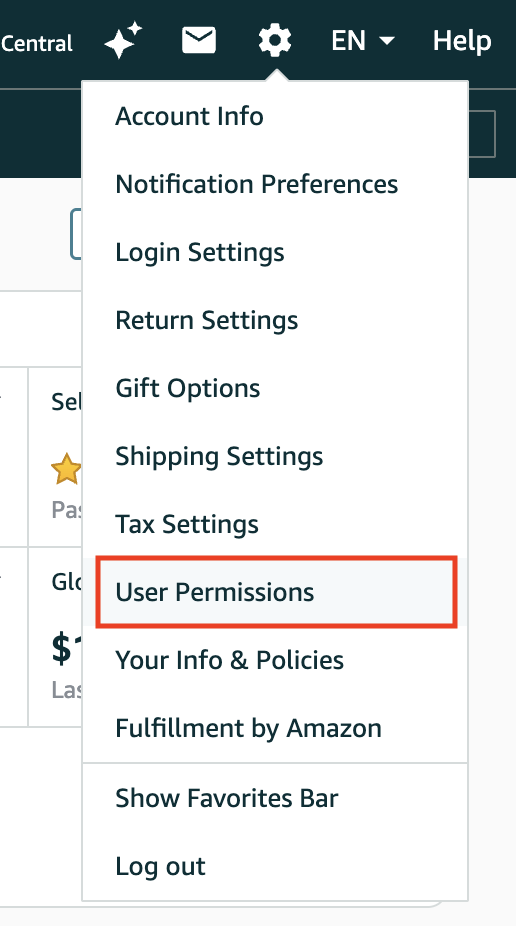 Amazon Seller Central User Permissions