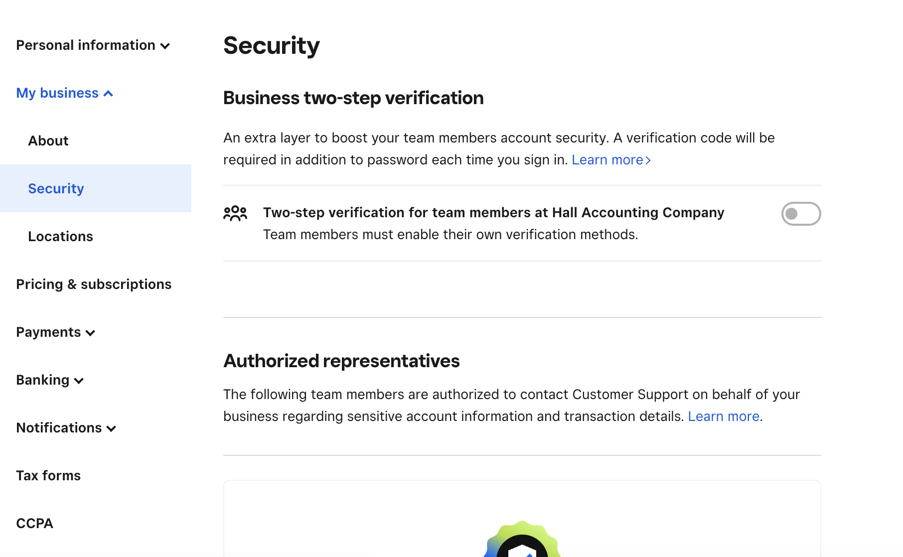 Square Business Security