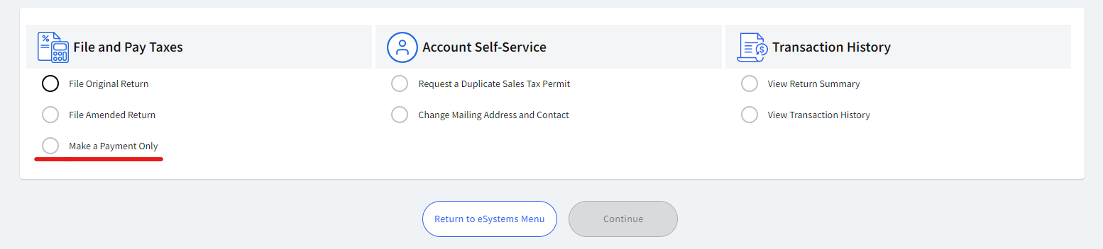 Texas Comptroller WebFile Make a Payment Only